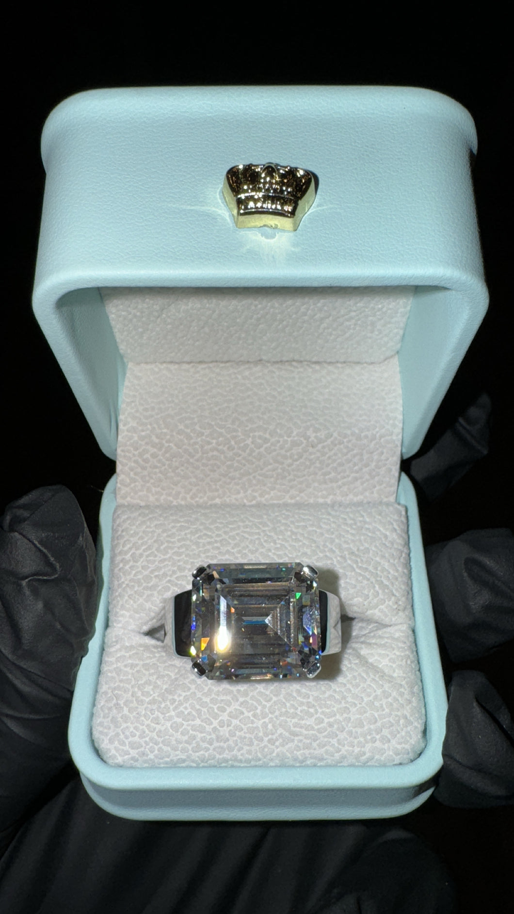14x16mm Emerald Cut Moissanite Ring