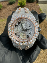 Load image into Gallery viewer, Fully Iced Custom Moissanite AP Watch (Two Tone)
