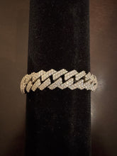 Load image into Gallery viewer, 12mm Moissanite Prong Miami Cuban Link Bracelet (925 Silver/White Gold)