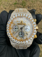 Load image into Gallery viewer, Fully Iced Custom Moissanite AP Watch (Baguette Dial)
