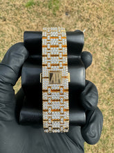 Load image into Gallery viewer, Fully Iced Custom Moissanite AP Watch (Baguette Dial)
