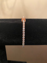 Load image into Gallery viewer, 3mm Moissanite Tennis Bracelet (925 Silver/Rose Gold)
