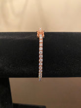 Load image into Gallery viewer, 3mm Moissanite Tennis Bracelet (925 Silver/Rose Gold)