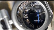 Load image into Gallery viewer, Custom Moissanite Watch (Black Face/Roman Numerals)
