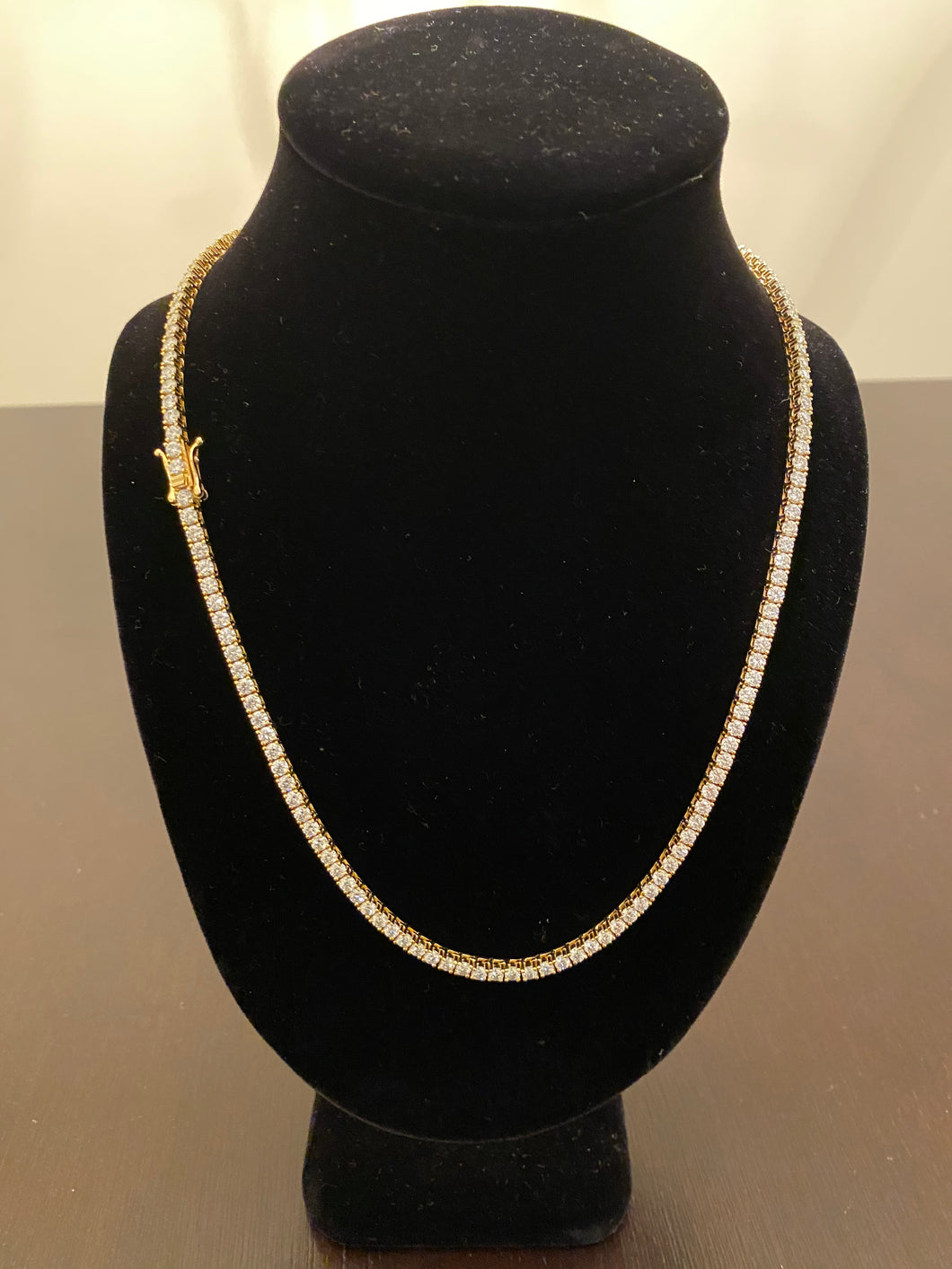3mm Moissanite Tennis Chain (925 Silver/Yellow Gold)