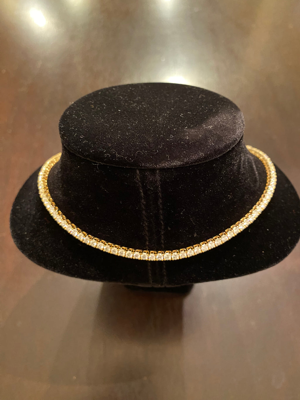 3mm Moissanite Tennis Chain (925 Silver/Yellow Gold)