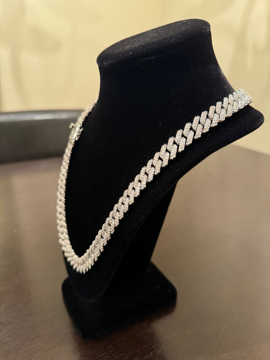 12mm Prong Set Miami Cuban Link Chain (White Gold) Pre-Order