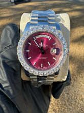 Load image into Gallery viewer, Custom Moissanite Watch (Purple Face Presidential/Roman Numerals)
