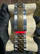 Load image into Gallery viewer, Custom Moissanite Watch (Two-Tone) Black Face/Roman Numerals
