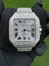 Load image into Gallery viewer, Fully Iced Custom Moissanite C-Watch (Roman Numerals)
