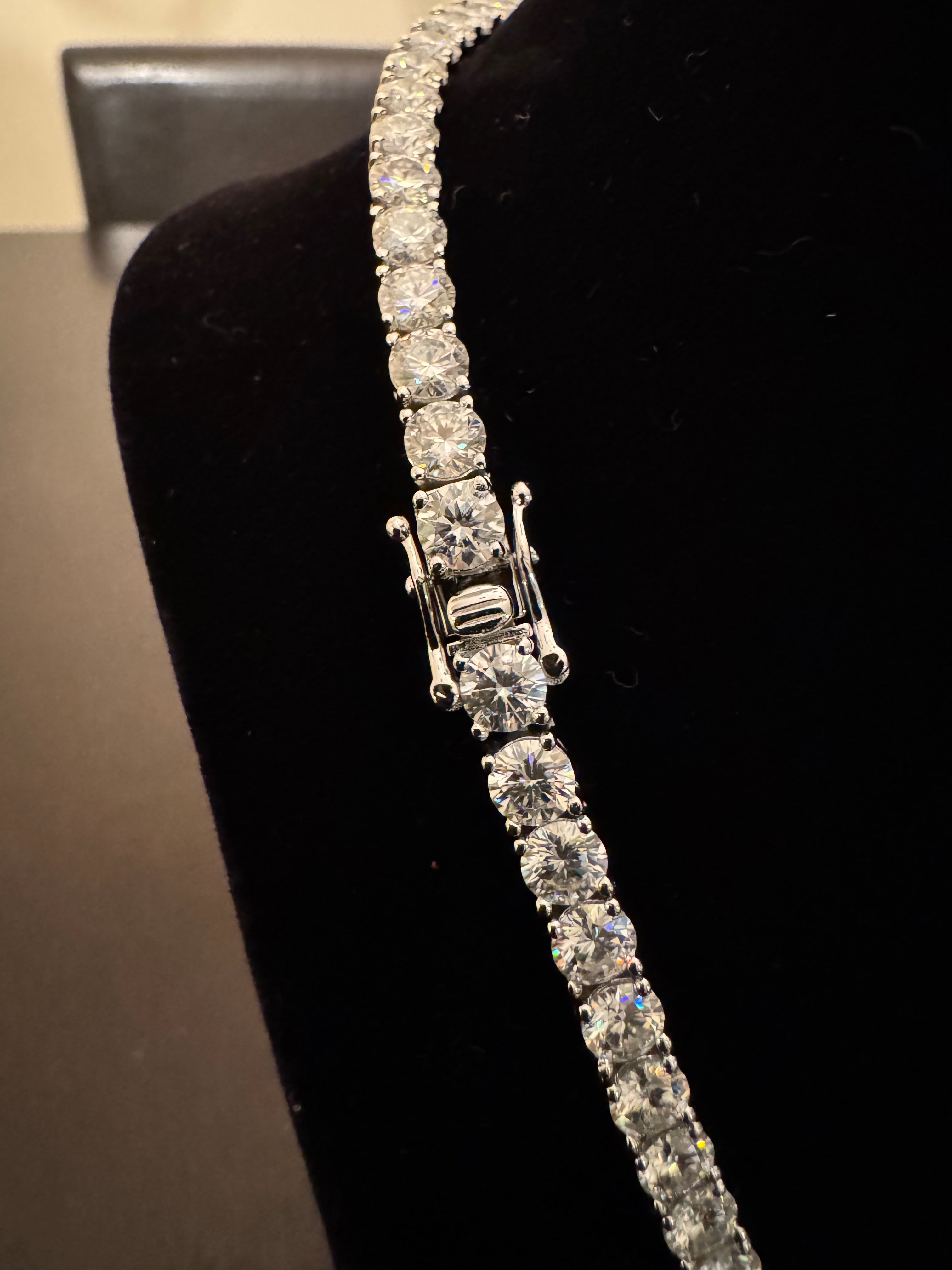 5mm Moissanite Tennis Chain (925 Silver/White Gold)