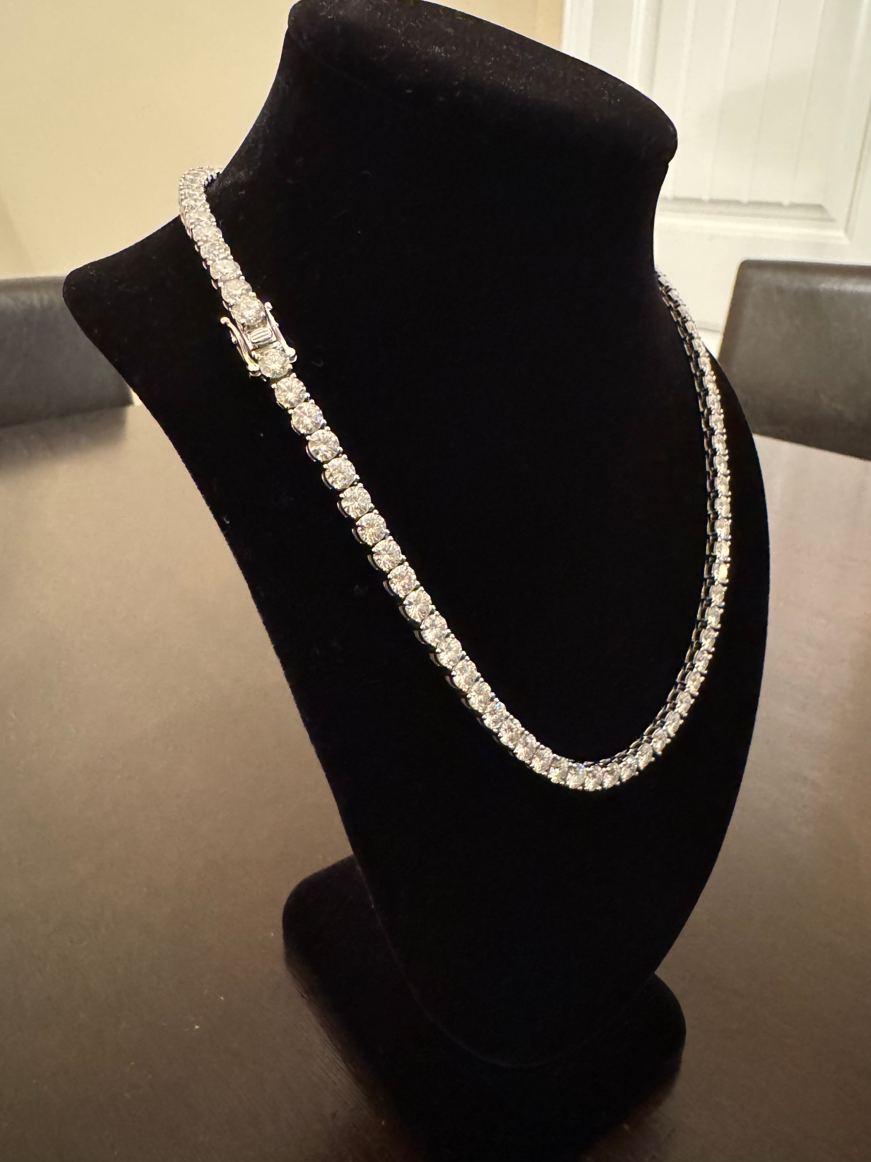 5mm Moissanite Tennis Chain (925 Silver/White Gold)