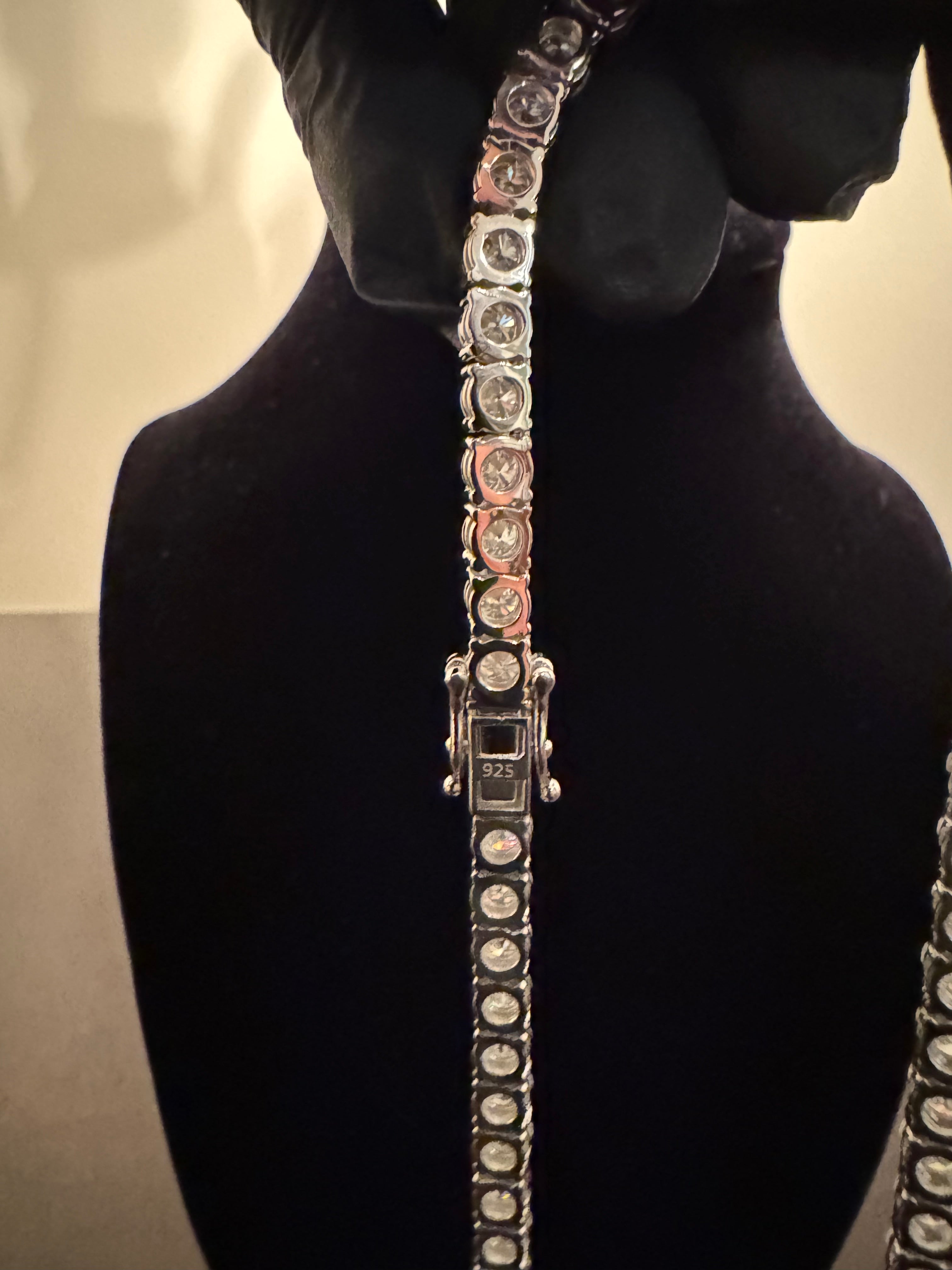 5mm Moissanite Tennis Chain (925 Silver/White Gold)