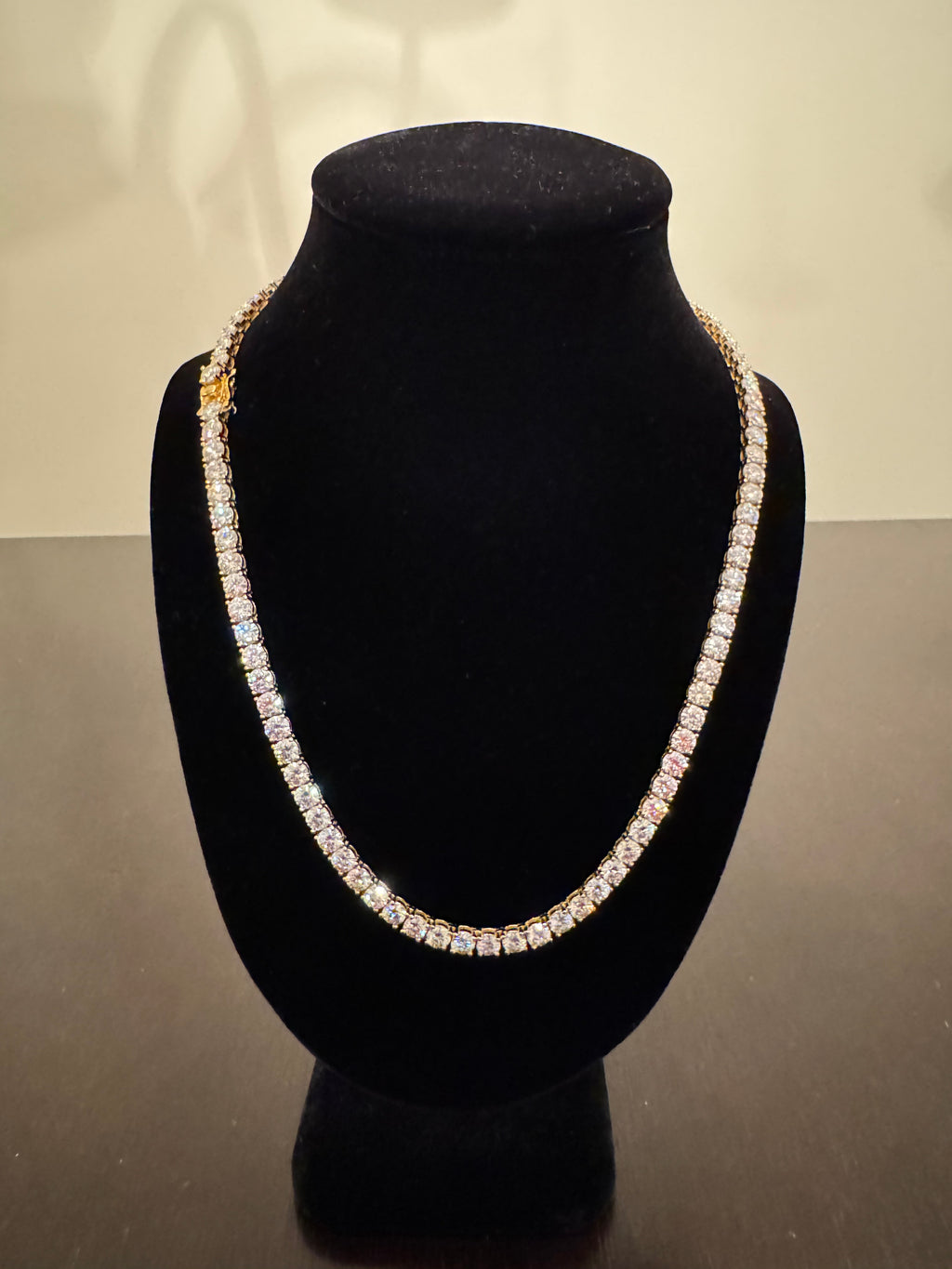 5mm Moissanite Tennis Chain (925 Silver/Yellow Gold)