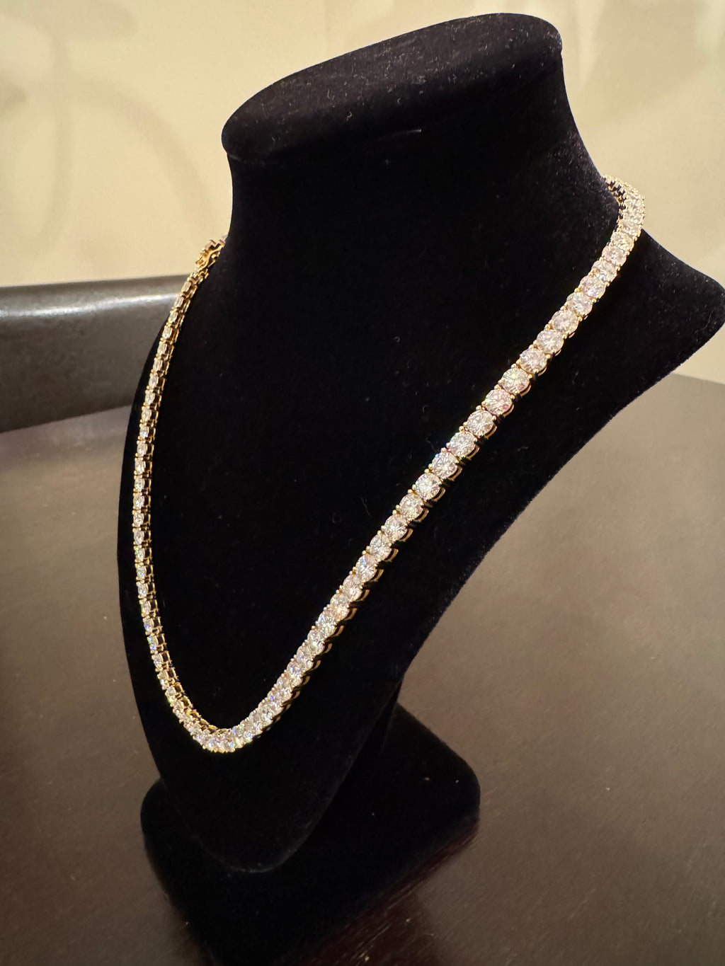 5mm Moissanite Tennis Chain (925 Silver/Yellow Gold)