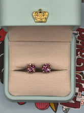 Load image into Gallery viewer, 6.5mm Round Cut Moissanite Earrings (Pink)
