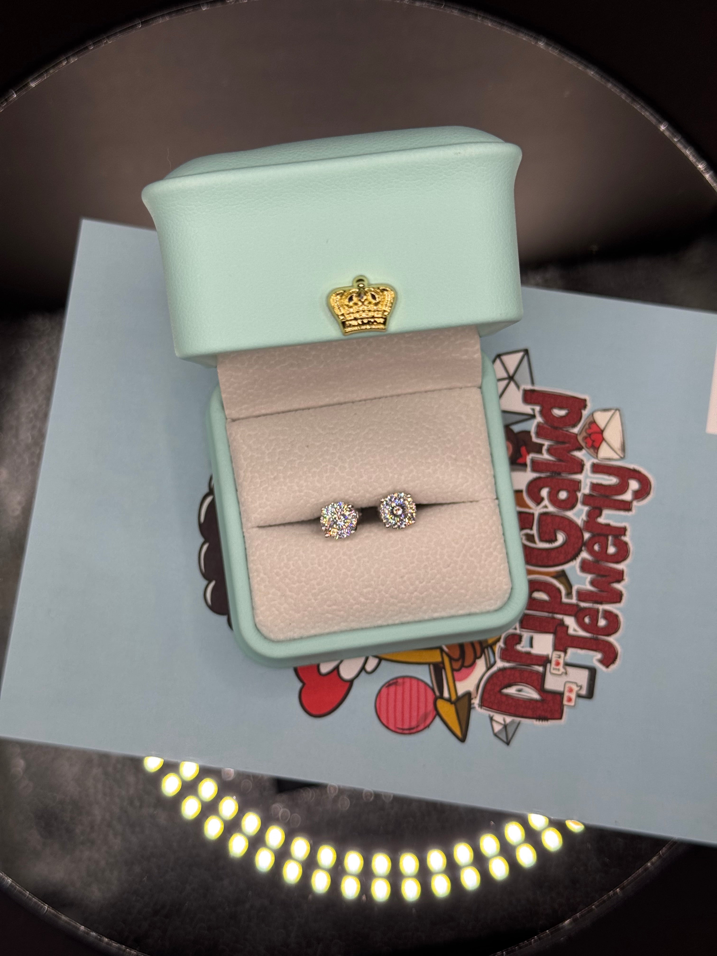 Portuguese Cut Moissanite Earrings