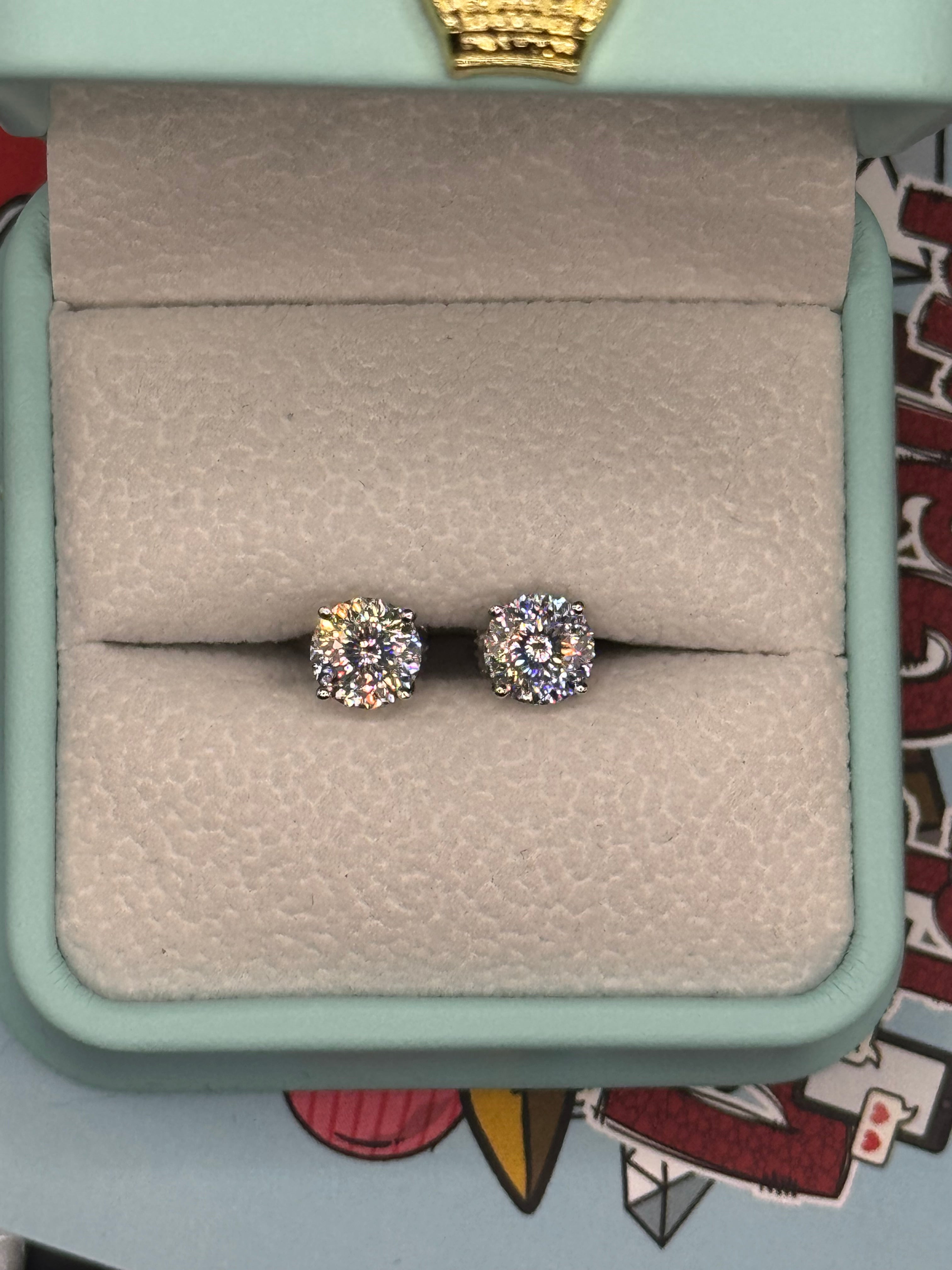 Portuguese Cut Moissanite Earrings
