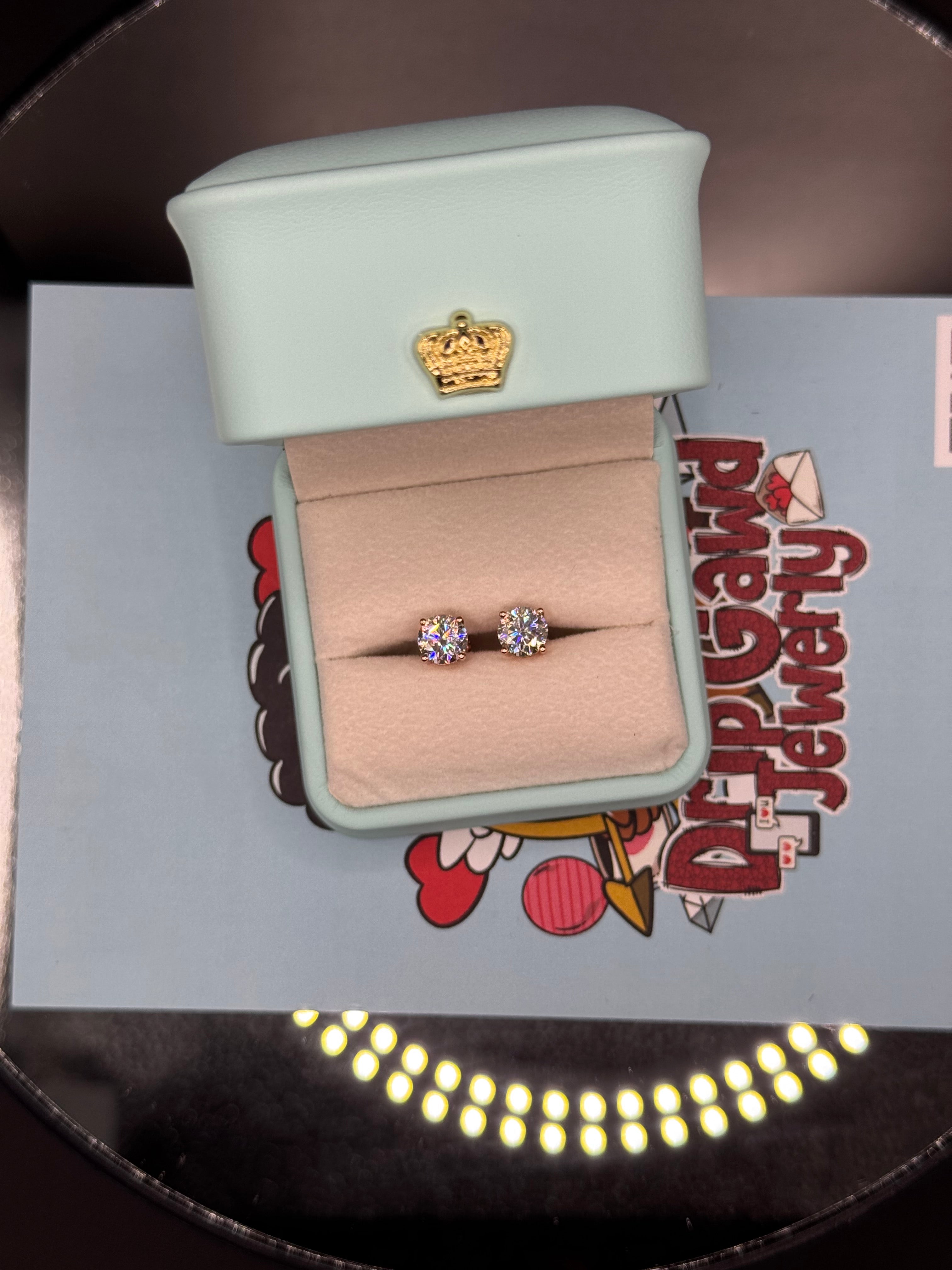 6.5mm Round Cut Moissanite Earrings