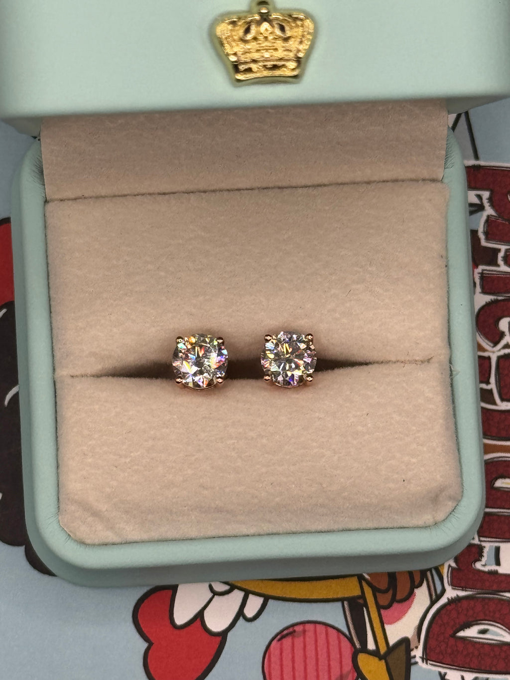 6.5mm Round Cut Moissanite Earrings