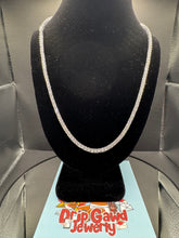 Load image into Gallery viewer, 3mm Round Cut Tennis Necklace (925 Silver/White Gold)
