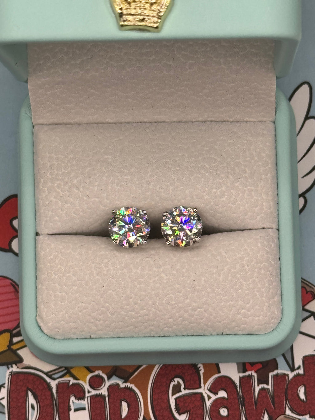 8mm Round Cut Moissanite Earrings