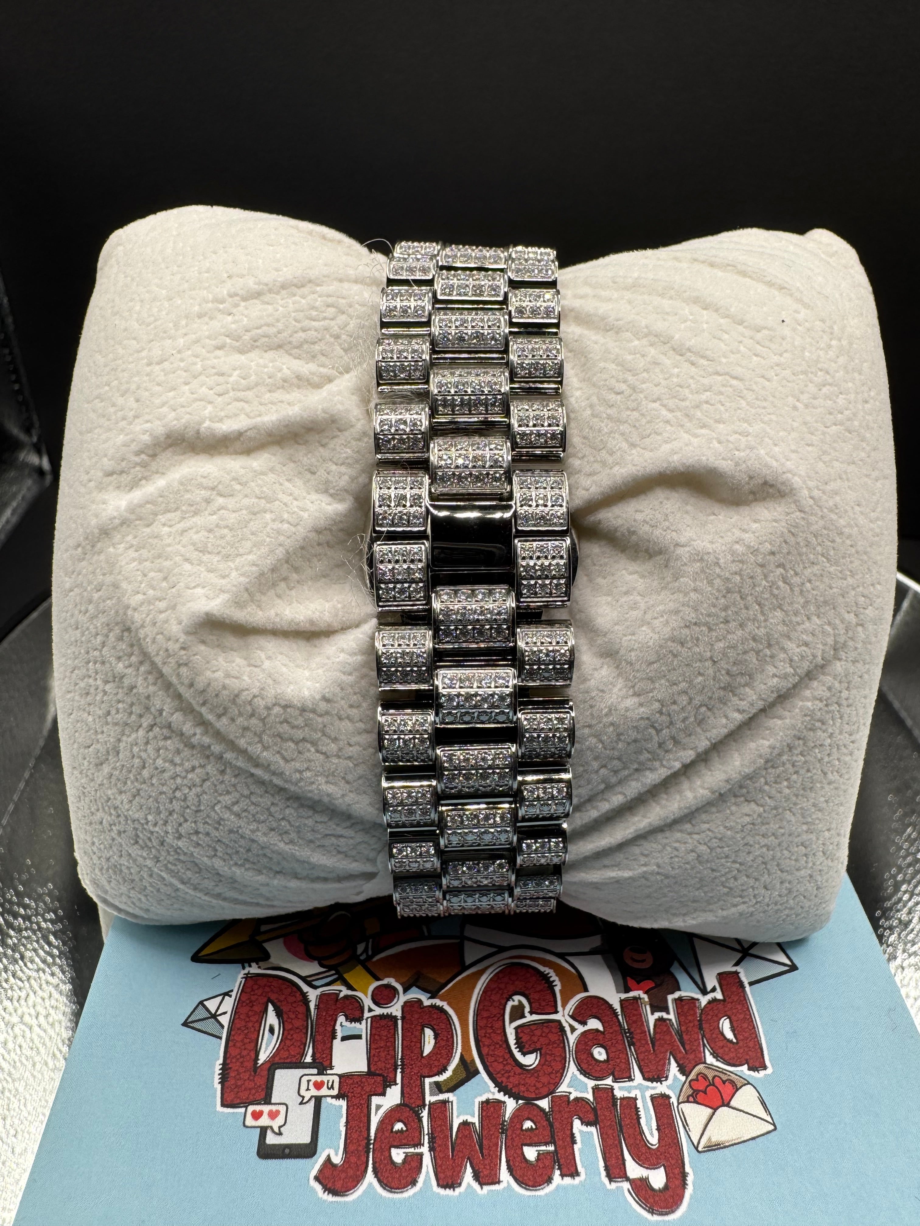 Fully Iced Moissanite Watch (Roman Numerals)