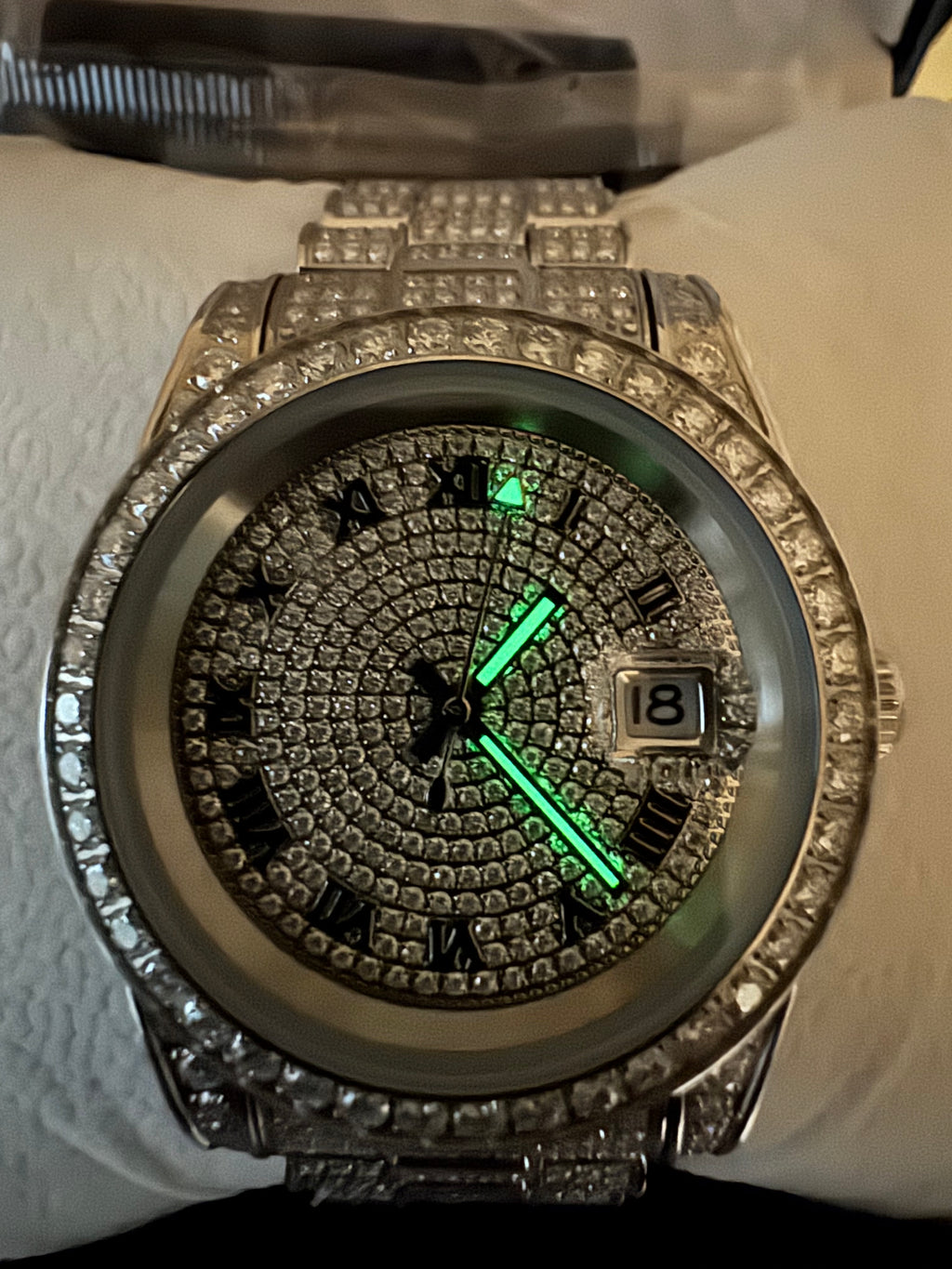 Fully Iced Moissanite Watch (Roman Numerals)