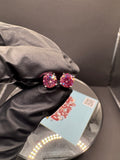 6.5mm Round Cut Moissanite Earrings (Pink)