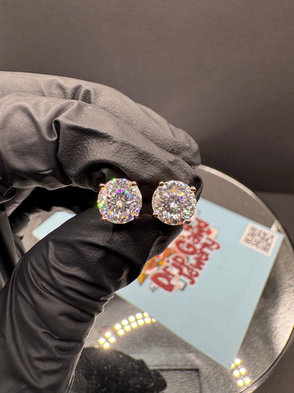 Portuguese Cut Moissanite Earrings