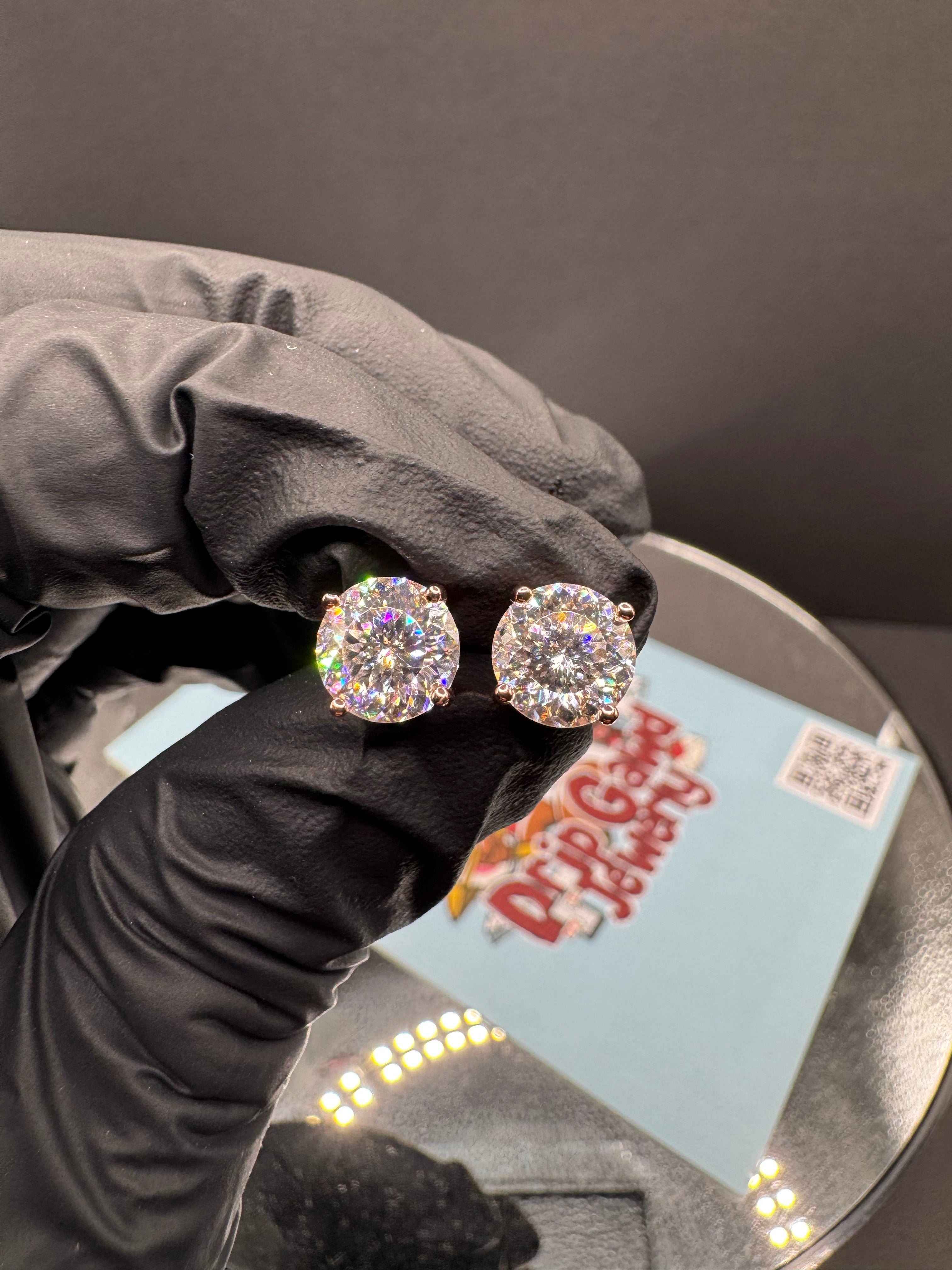 Portuguese Cut Moissanite Earrings