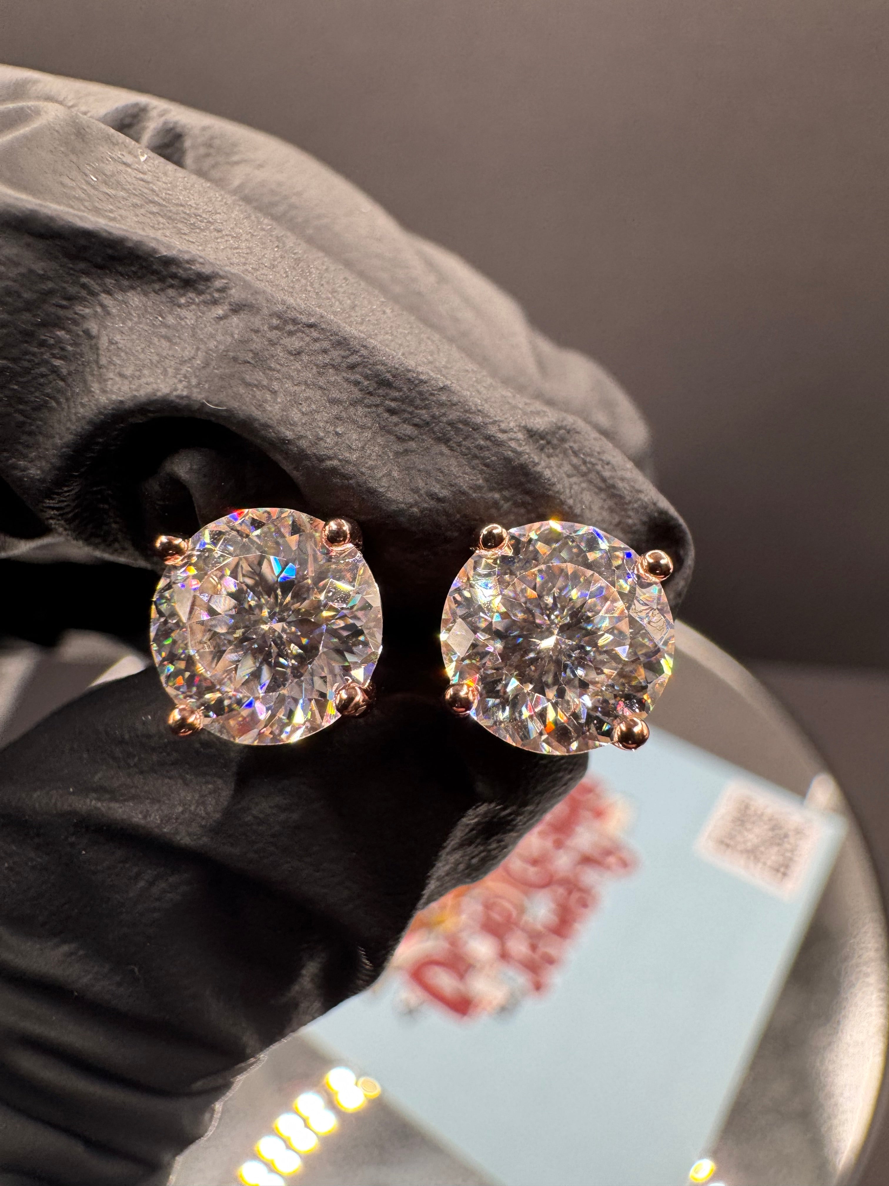Portuguese Cut Moissanite Earrings