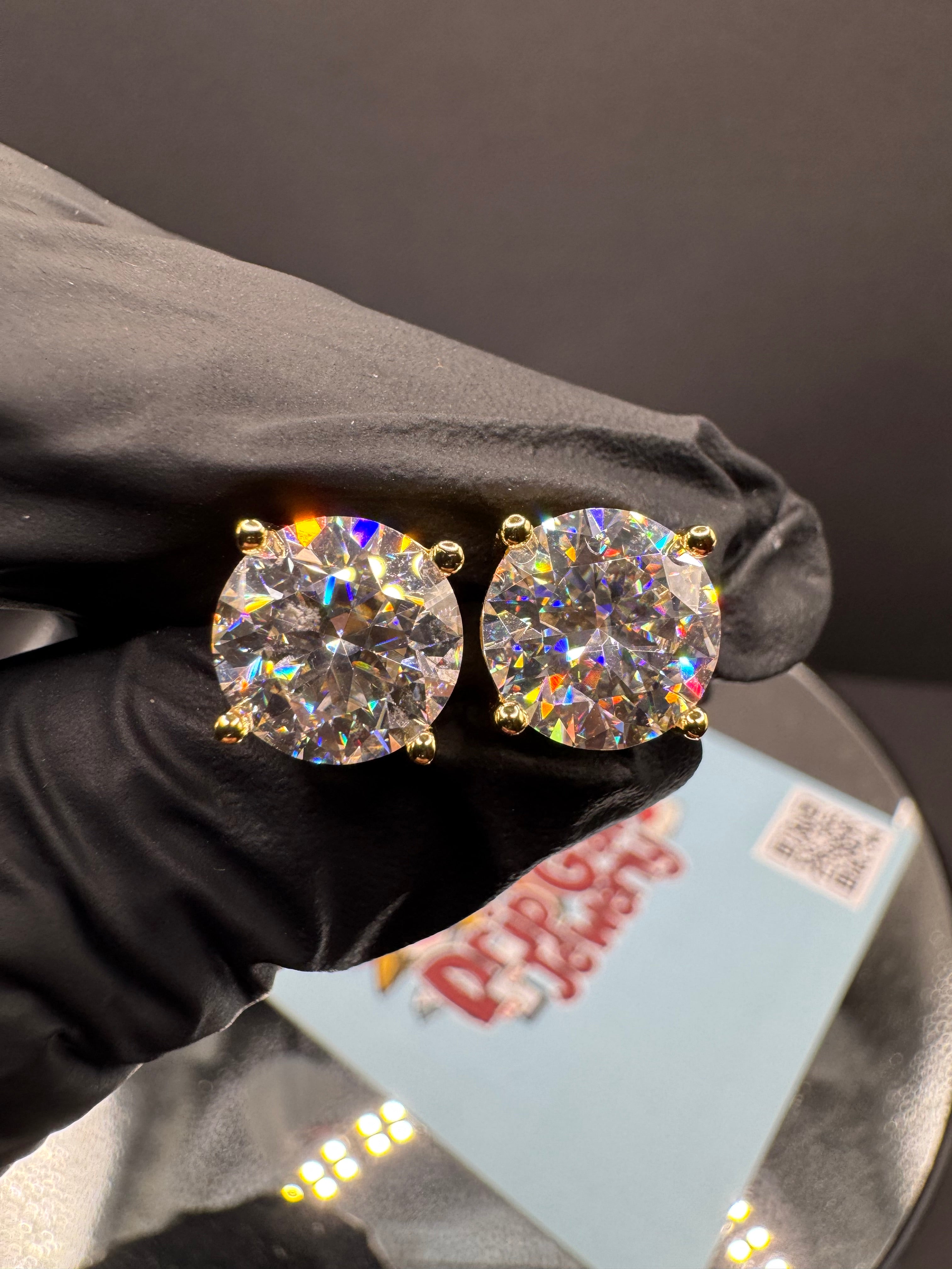 10mm Round Cut Moissanite Earrings