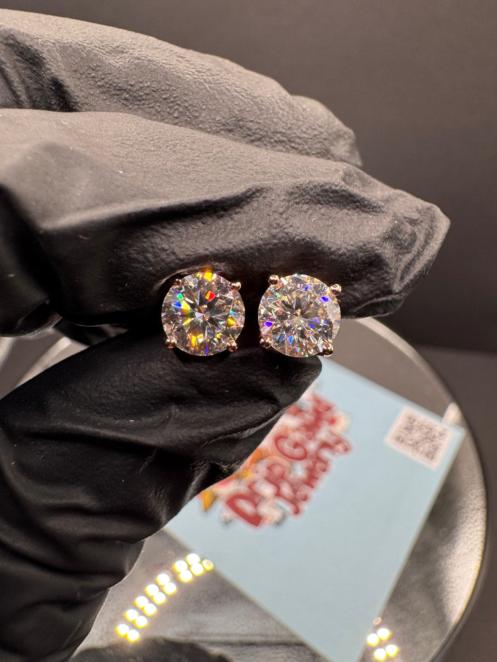 6.5mm Round Cut Moissanite Earrings