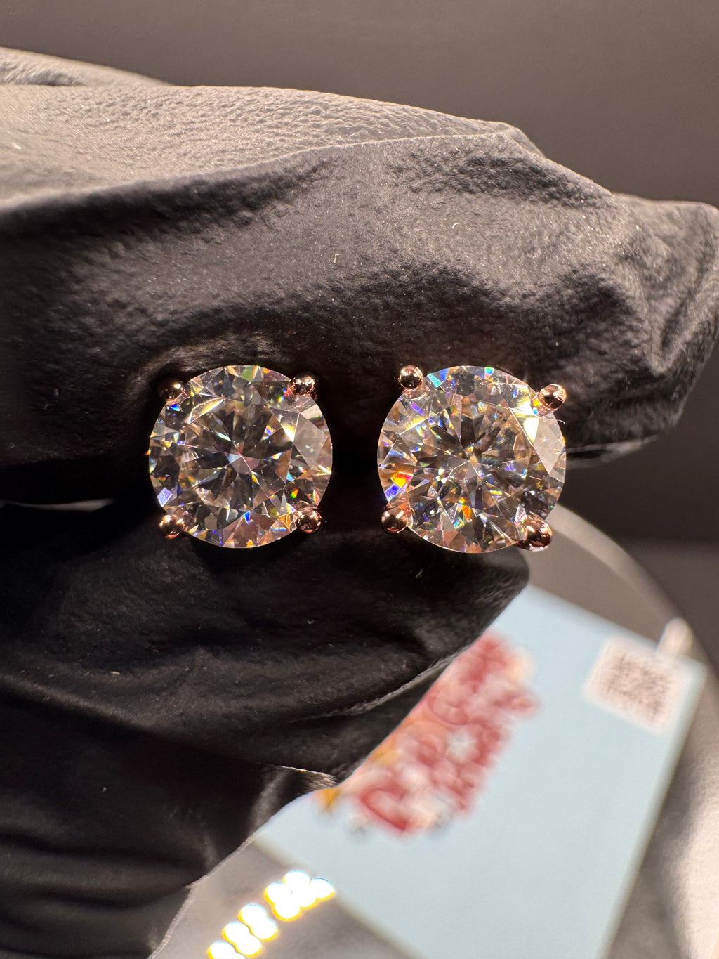 6.5mm Round Cut Moissanite Earrings