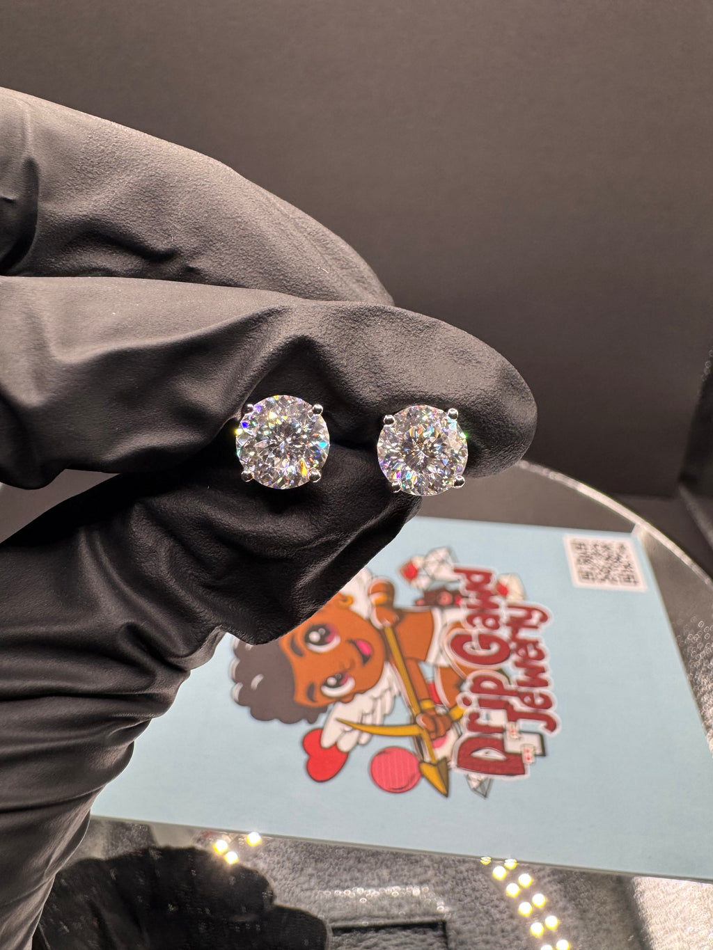 Portuguese Cut Moissanite Earrings