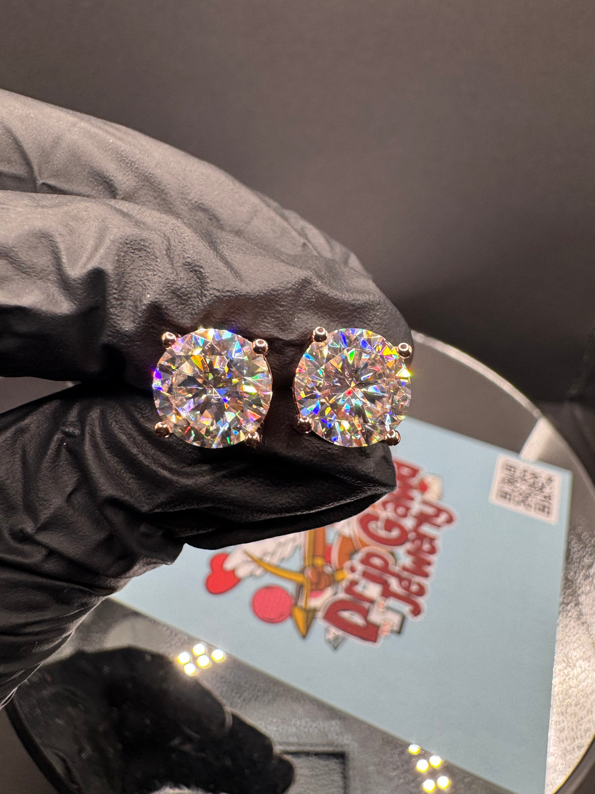 10mm Round Cut Moissanite Earrings