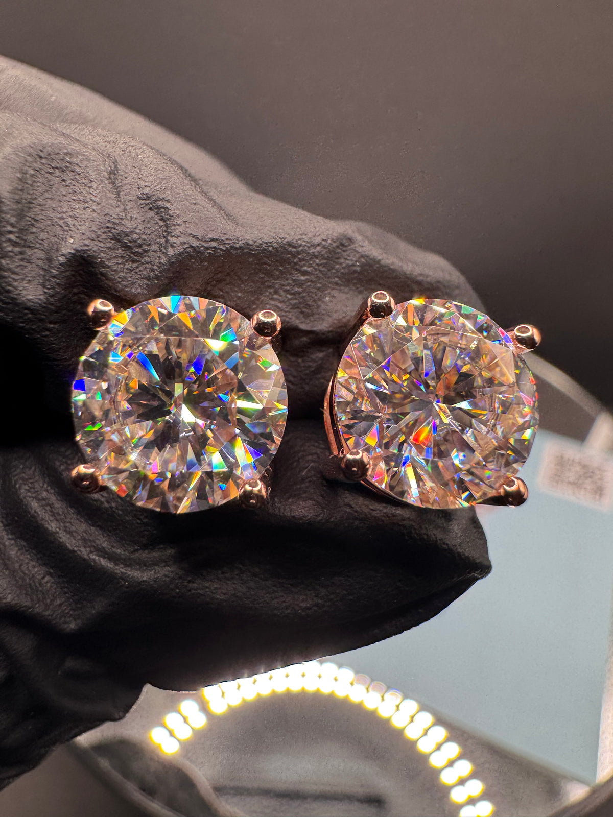 10mm Round Cut Moissanite Earrings