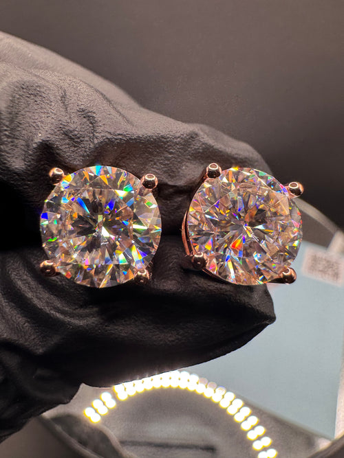 10mm Round Cut Moissanite Earrings