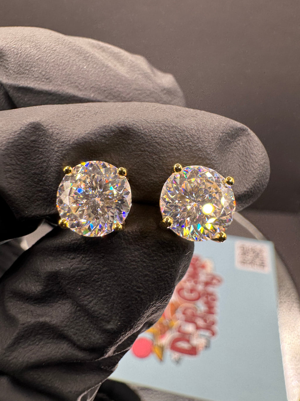 Portuguese Cut Moissanite Earrings