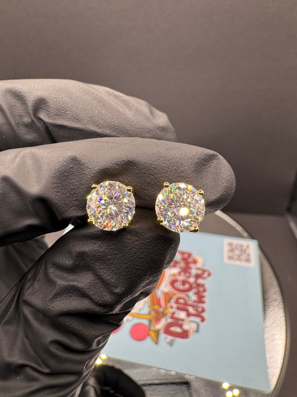 Portuguese Cut Moissanite Earrings