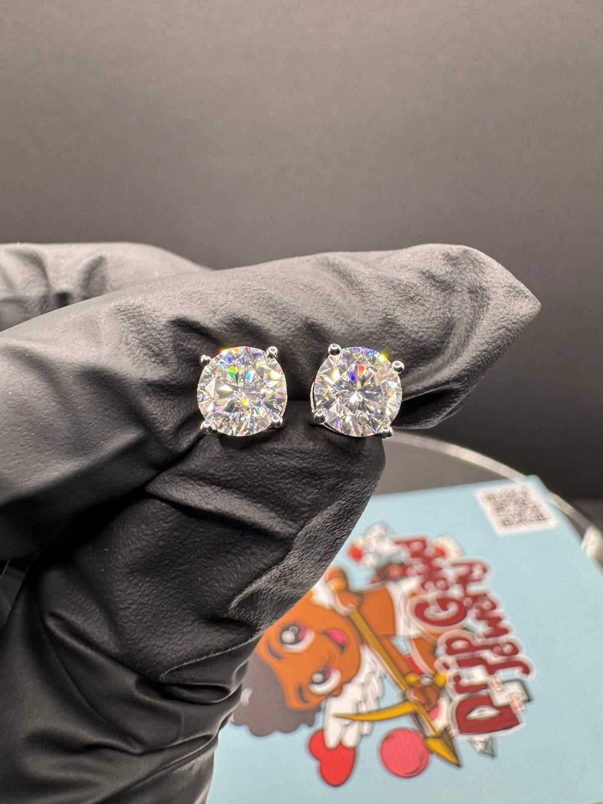 6.5mm Round Cut Moissanite Earrings