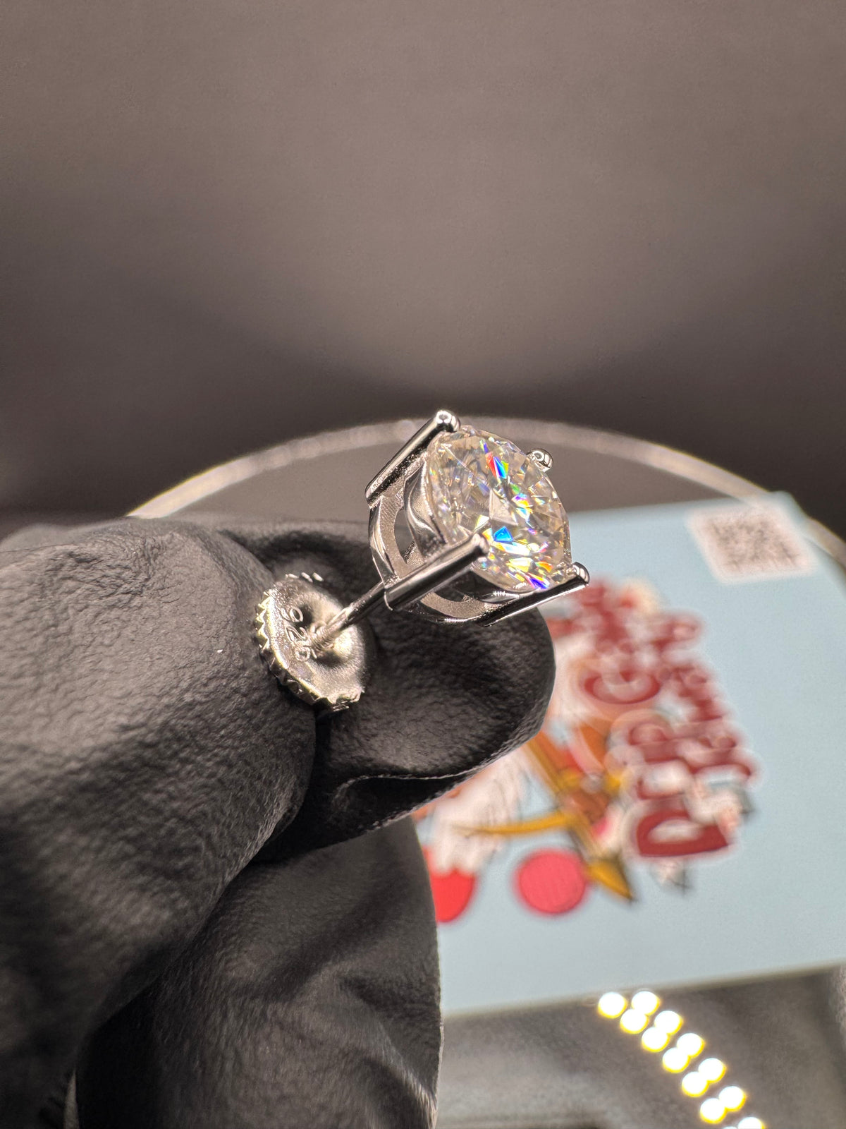 6.5mm Round Cut Moissanite Earrings