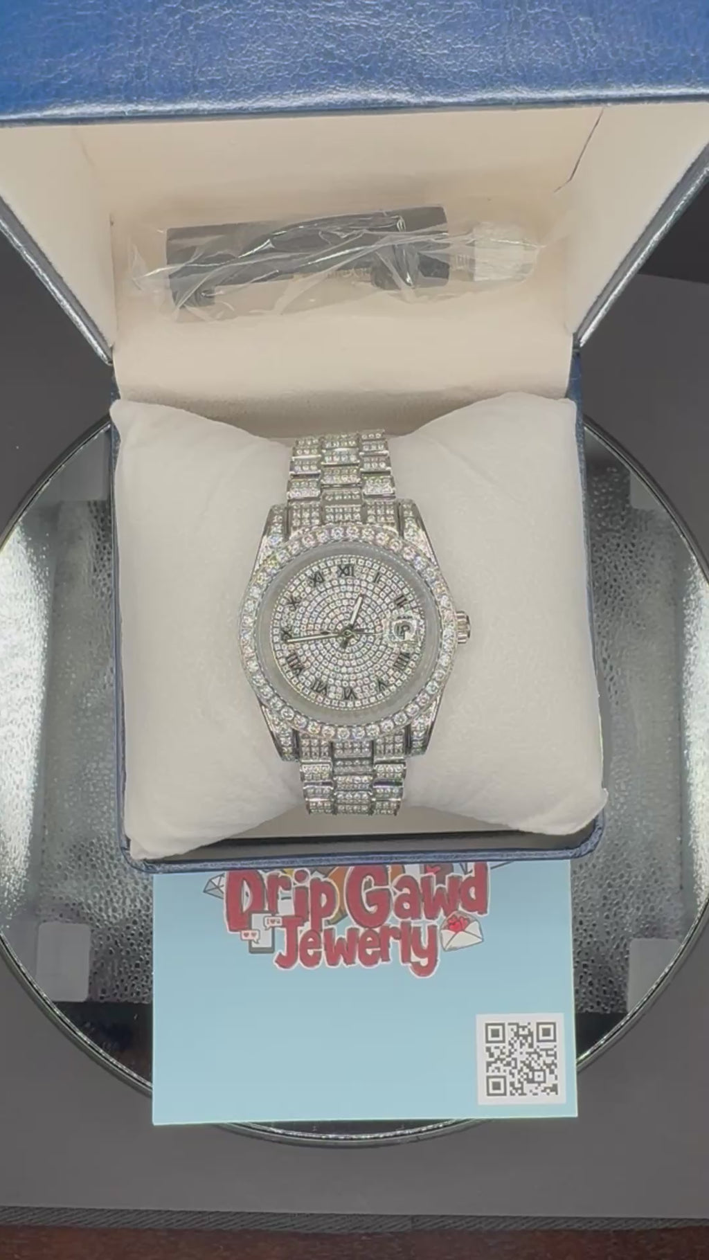 Fully Iced Moissanite Watch (Roman Numerals)
