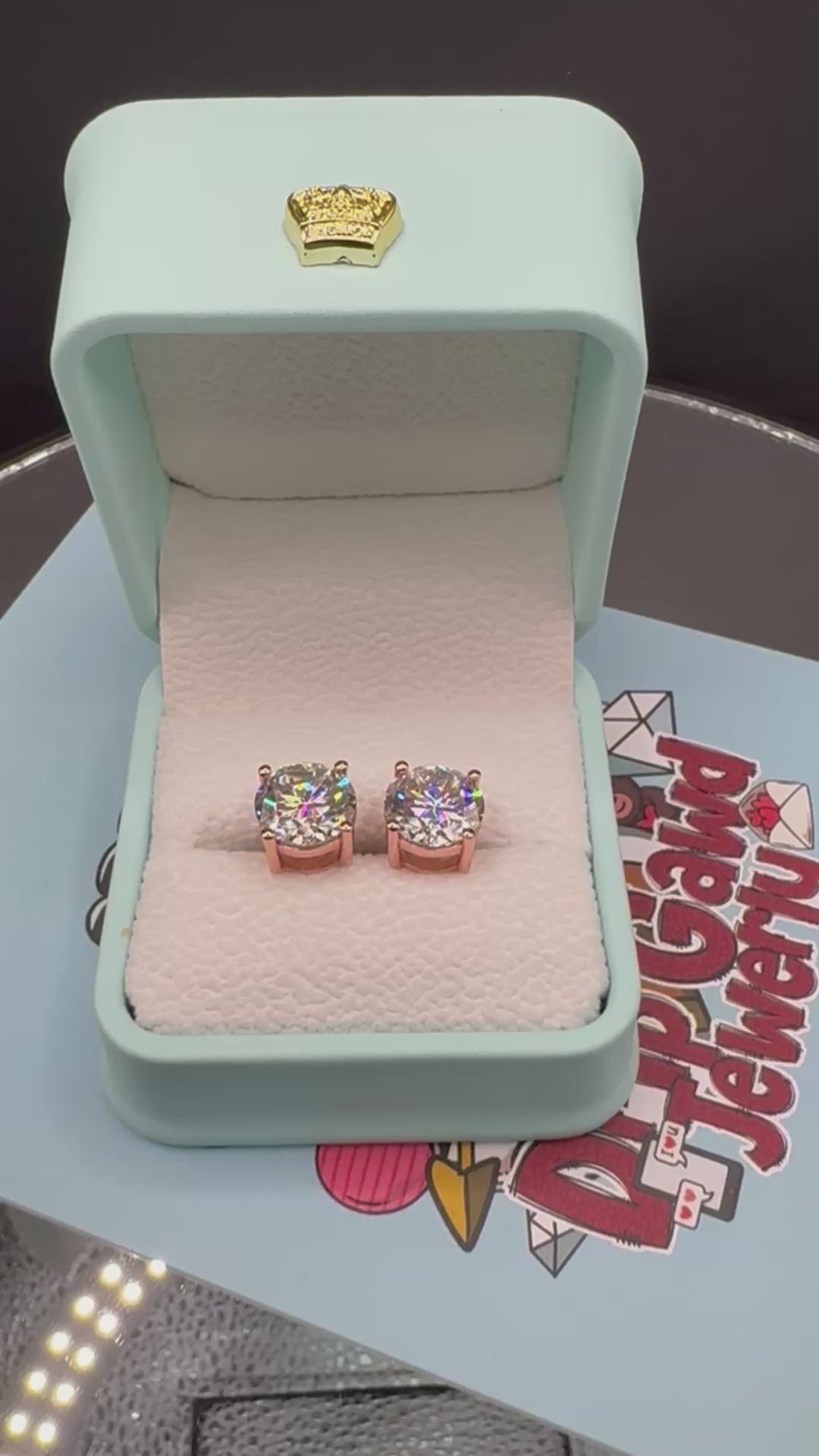 10mm Round Cut Moissanite Earrings