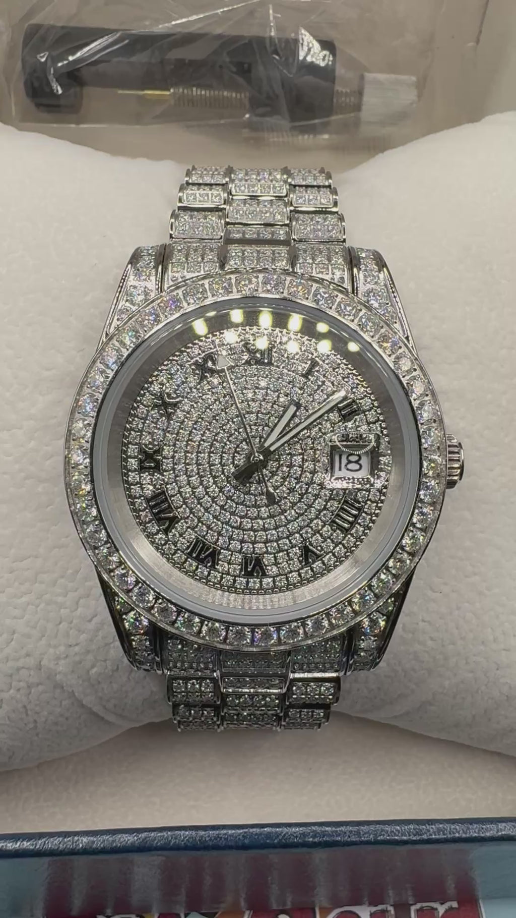 Fully Iced Moissanite Watch (Roman Numerals)