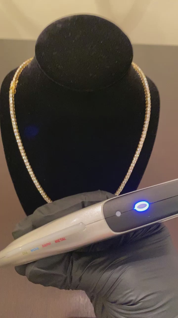 3mm Moissanite Tennis Chain (925 Silver/Yellow Gold)