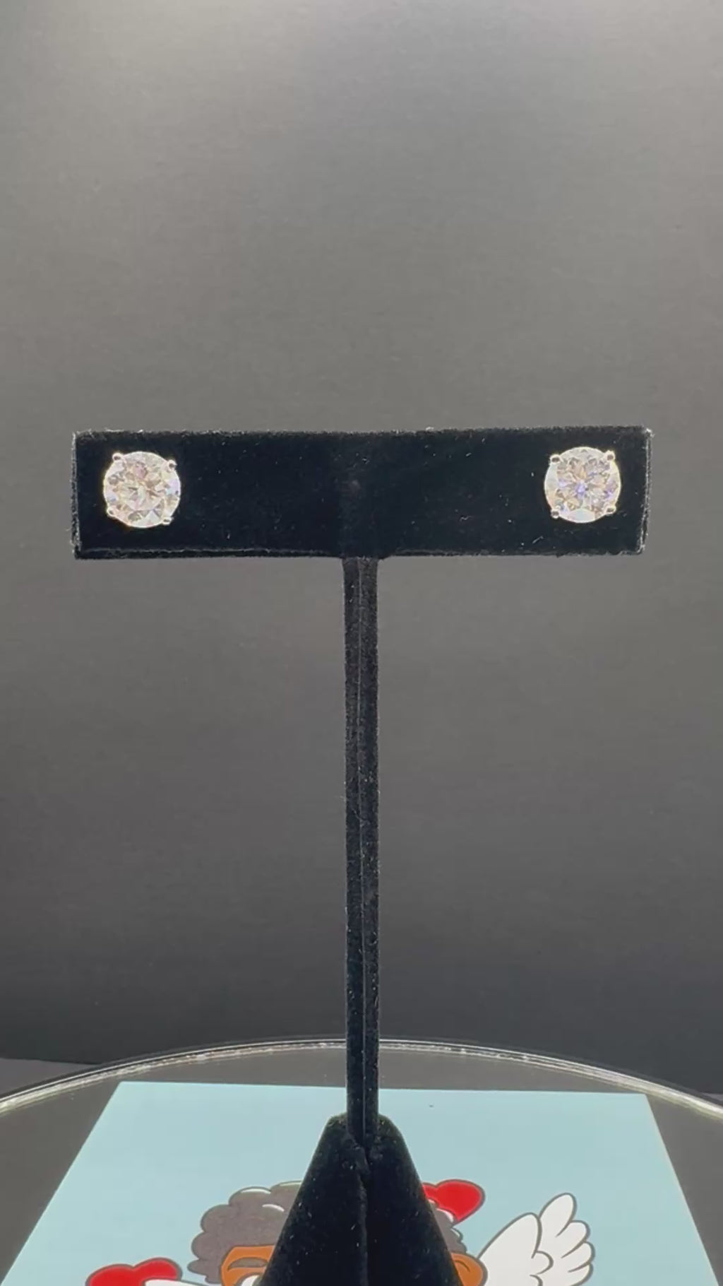 8mm Round Cut Moissanite Earrings