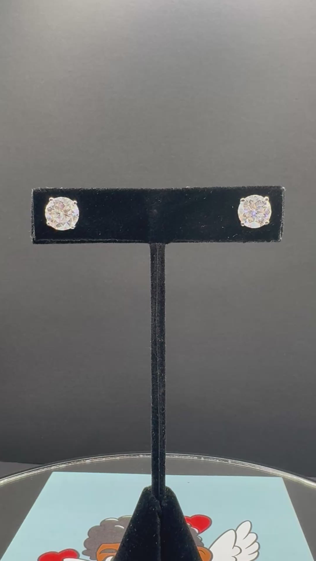 8mm Round Cut Moissanite Earrings