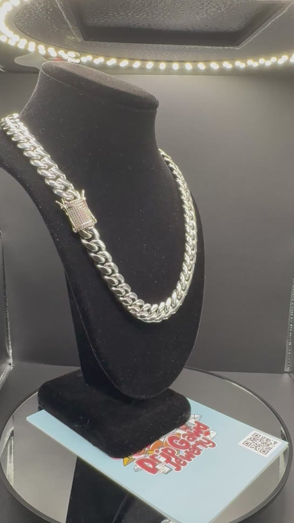 12mm Miami Cuban Link Chain (White Gold)